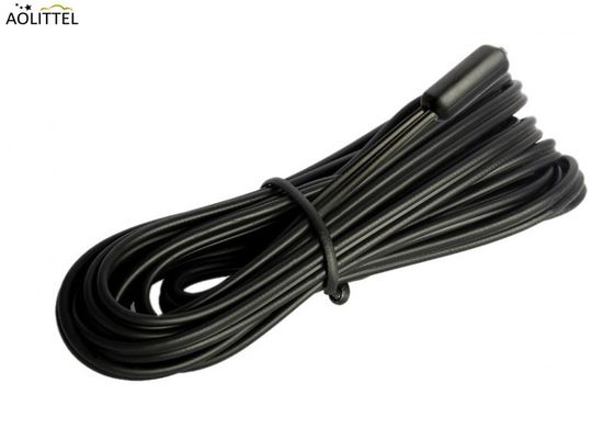 Sensor de temperatura micro de la inyección 6x15m m NTC de la TPE IP68 EL 10KΩ±1% el B2550=3950±1% con el cable plano el A AWG26# 2 metros