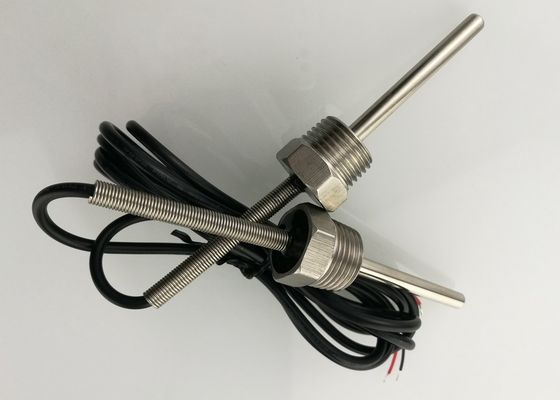 El sensor de temperatura micro de rosca del hilo 50m m de la medida el 1/2” NPT de los temporeros de agua 10K con el 1m protegió el cable UL2464 22AWG