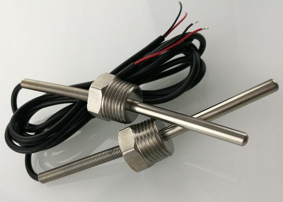 El sensor de temperatura micro de rosca del hilo 50m m de la medida el 1/2” NPT de los temporeros de agua 10K con el 1m protegió el cable UL2464 22AWG
