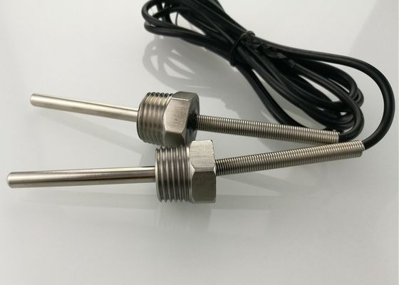 El sensor de temperatura micro de rosca del hilo 50m m de la medida el 1/2” NPT de los temporeros de agua 10K con el 1m protegió el cable UL2464 22AWG