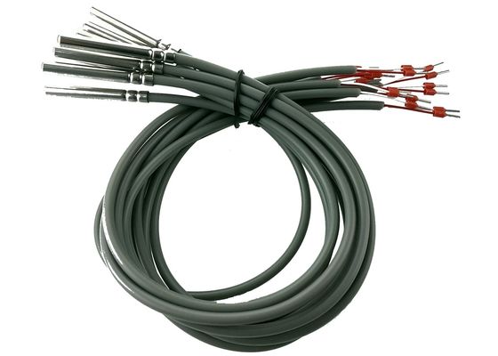 Sensor de temperatura micro de la resistencia del platino de la clase B PT100 de la IDT longitud de 2 metros con la vivienda del acero inoxidable 304 de 6x50m m