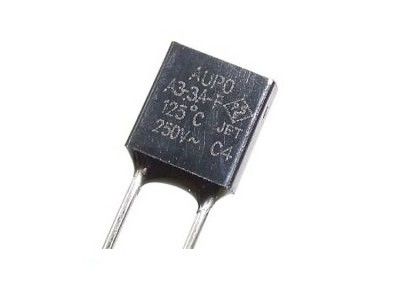 Vínculos termales del fusible de Aupo de la protección de la temperatura del atajo del estuche de plástico termal del TF 125℃ 250V 3A A3-3A-F para los aparatos electrodomésticos