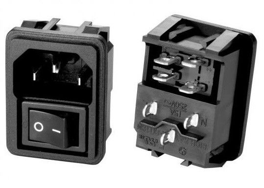Soporte femenino del tornillo de la CA de los zócalos 15A 250V de los enchufes eléctricos de la CA del IEC 60320 C14 3PIN con el interruptor ENCENDIDO-APAGADO