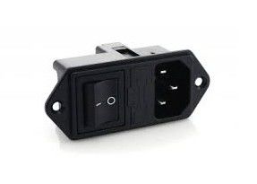 Soporte femenino del tornillo de la CA de los zócalos 15A 250V de los enchufes eléctricos de la CA del IEC 60320 C14 3PIN con el interruptor ENCENDIDO-APAGADO