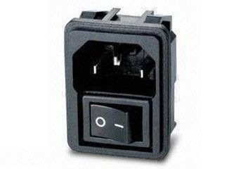 Soporte femenino del tornillo de la CA de los zócalos 15A 250V de los enchufes eléctricos de la CA del IEC 60320 C14 3PIN con el interruptor ENCENDIDO-APAGADO