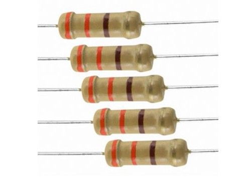 La película de carbono miniatura de CFR fijó el resistor 0.5W 1WS 330R el 5% 350V 9032 3.2x9m m de color caqui con terminales axiales