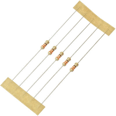 La película de carbono miniatura de CFR fijó el resistor 0.5W 1WS 330R el 5% 350V 9032 3.2x9m m de color caqui con terminales axiales