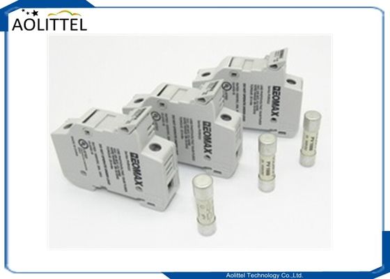 Tenedor PVRH1U del fusible del soporte del carril de poste 30A de la caja fuerte 1 del poder para el fusible de cartucho solar del picovoltio del tubo de cerámica 1000VDC