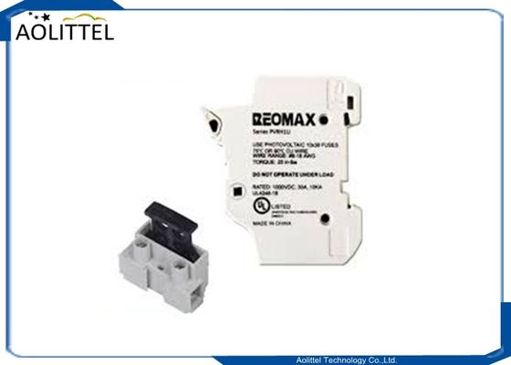 Tenedor PVRH1U del fusible del soporte del carril de poste 30A de la caja fuerte 1 del poder para el fusible de cartucho solar del picovoltio del tubo de cerámica 1000VDC
